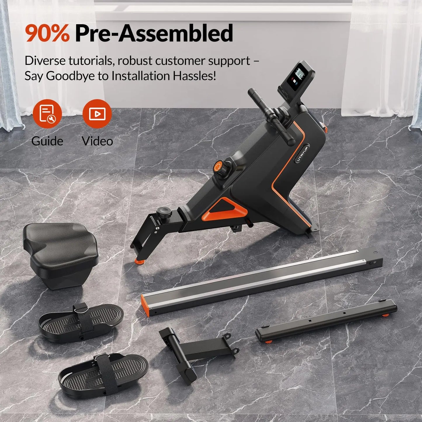 UTRYUP Foldable Magnetic Rowing Machine with 16 Levels