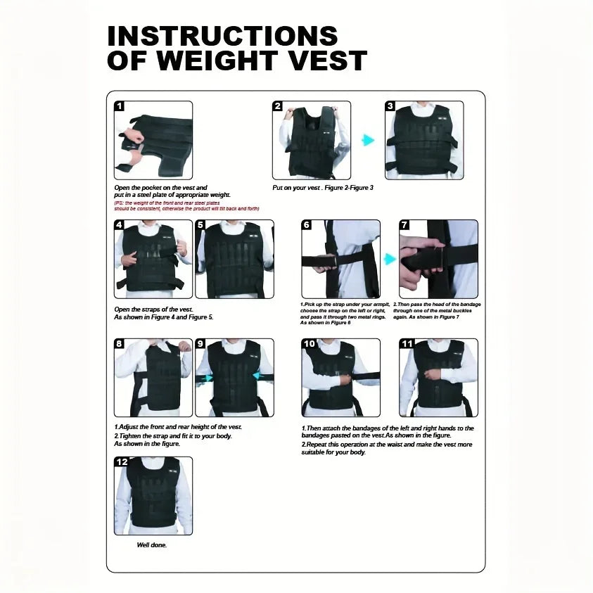 Adjustable Weight Vest and Ankle Weights for Fitness Training