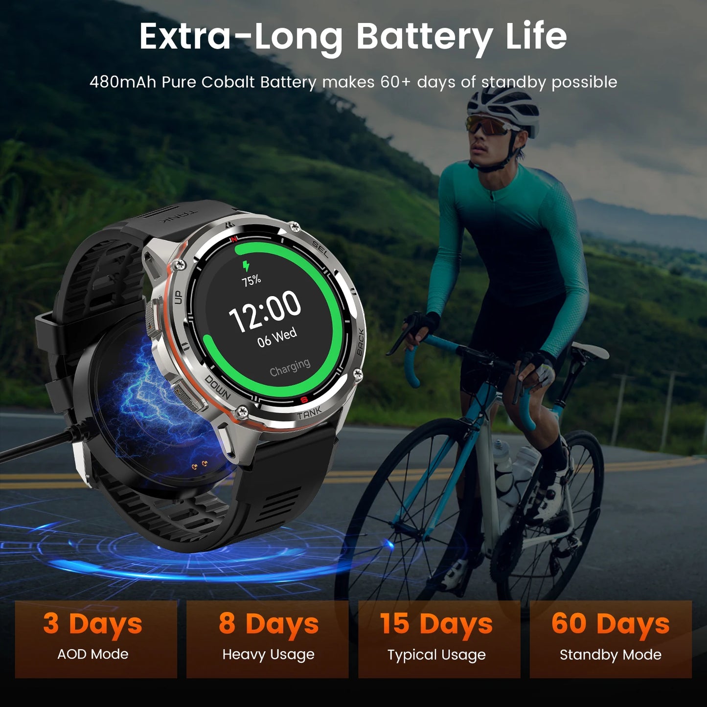 2025 New Kospet Tank T3 Ultra GPS Smart Watches for Men and Women Waterproof Electronic Fitness Digital Bluetooth Watches