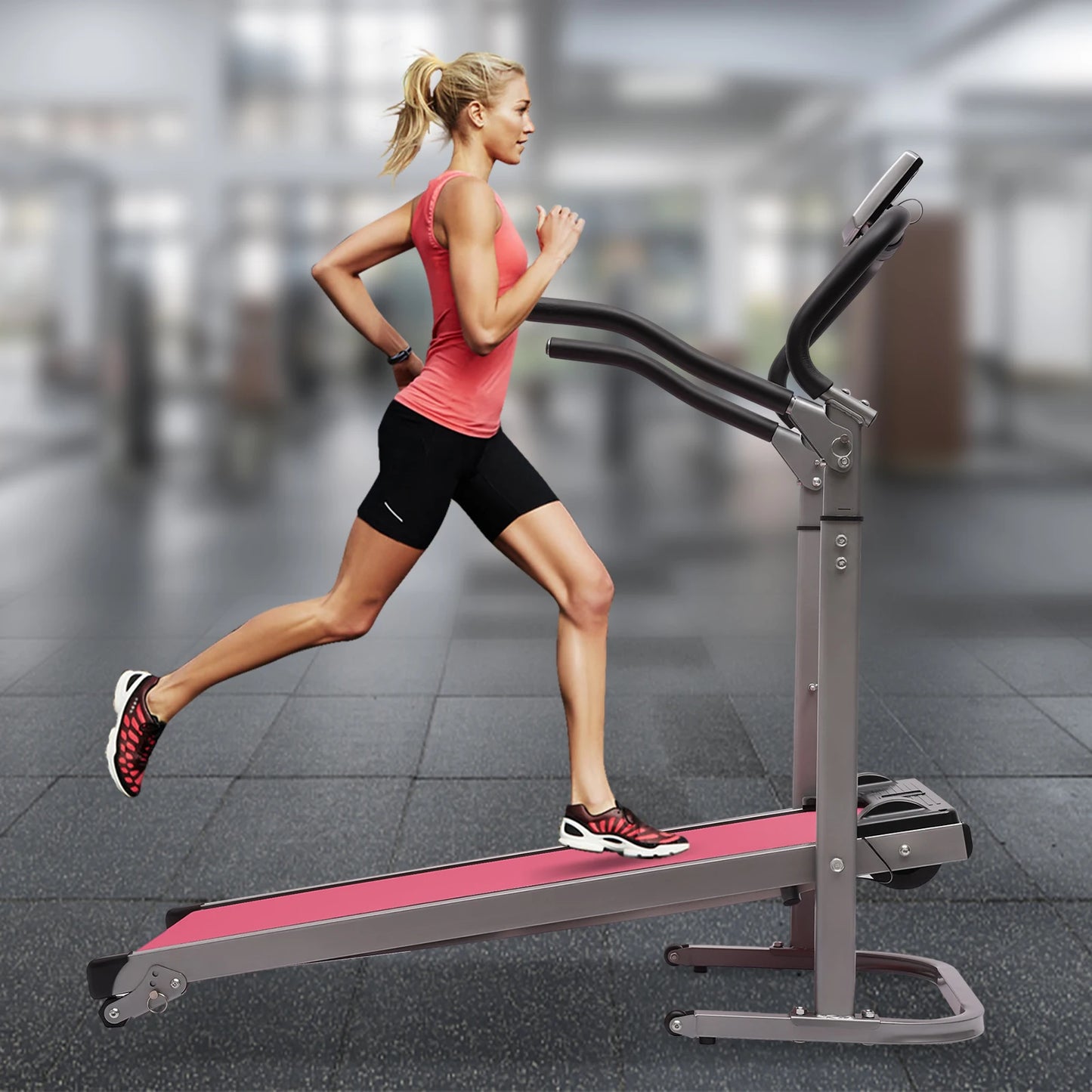 Folding Treadmill with Incline and LED Monitor for Home