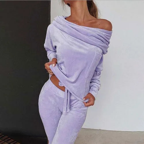Spring Women's Zip Up Hoodie Jogging Sweatsuit Set
