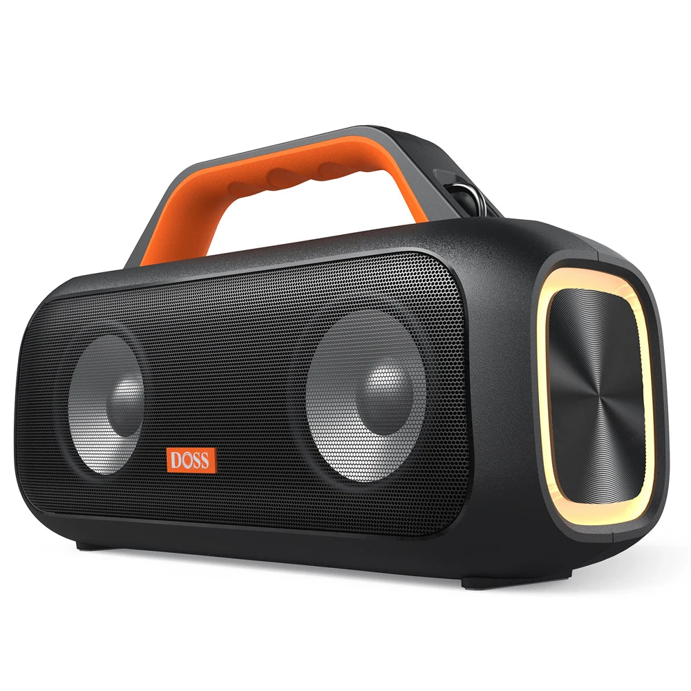 DOSS Outdoor Portable Speaker Powerful 60W Stereo and Bass Sound Box Power Bank IPX6 Waterproof LED Lights TWS Wireless Speakers