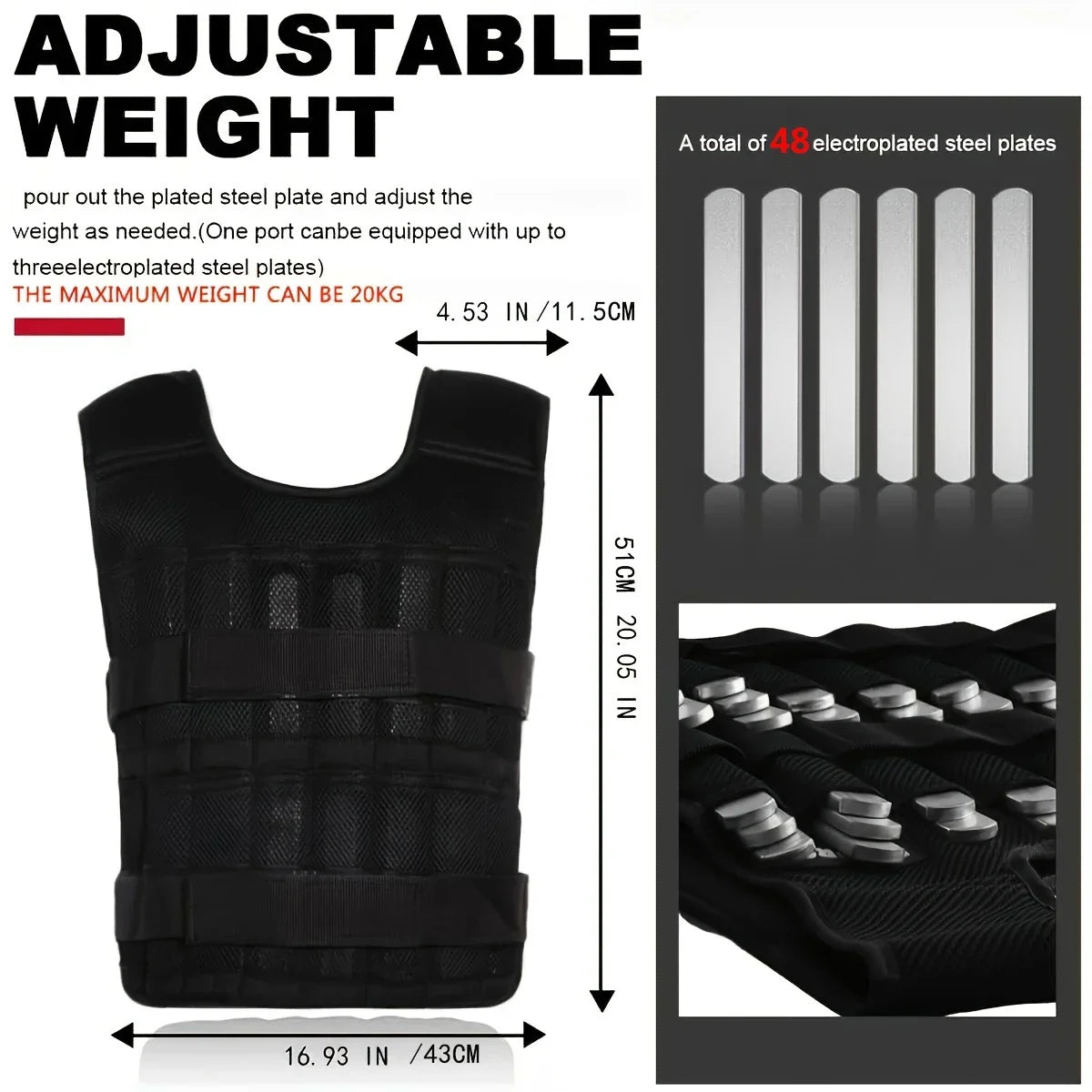 Adjustable Weight Vest and Ankle Weights for Fitness Training