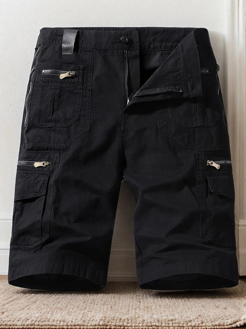 Men's Summer Multi Pocket Cotton Cargo Capris Plus Size Casual Shorts for Sports and Outdoor Activities