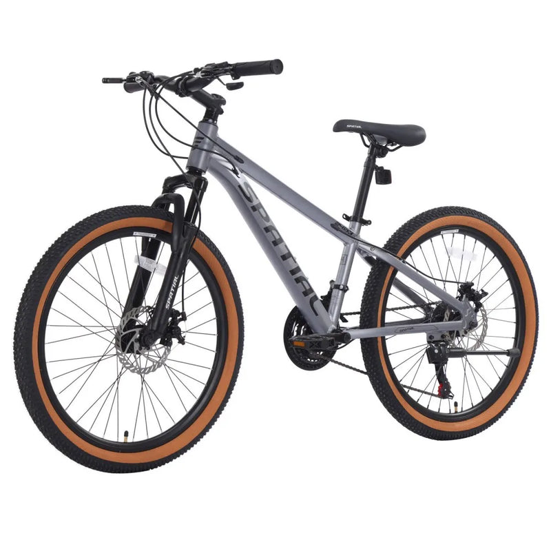 SPATIAL 24 Inch Mountain Bike, Teenager MTB with 21 Speed,High-Tensile Aluminum Frame,Dual Disc Brake, Adult Hardtail Bicycle