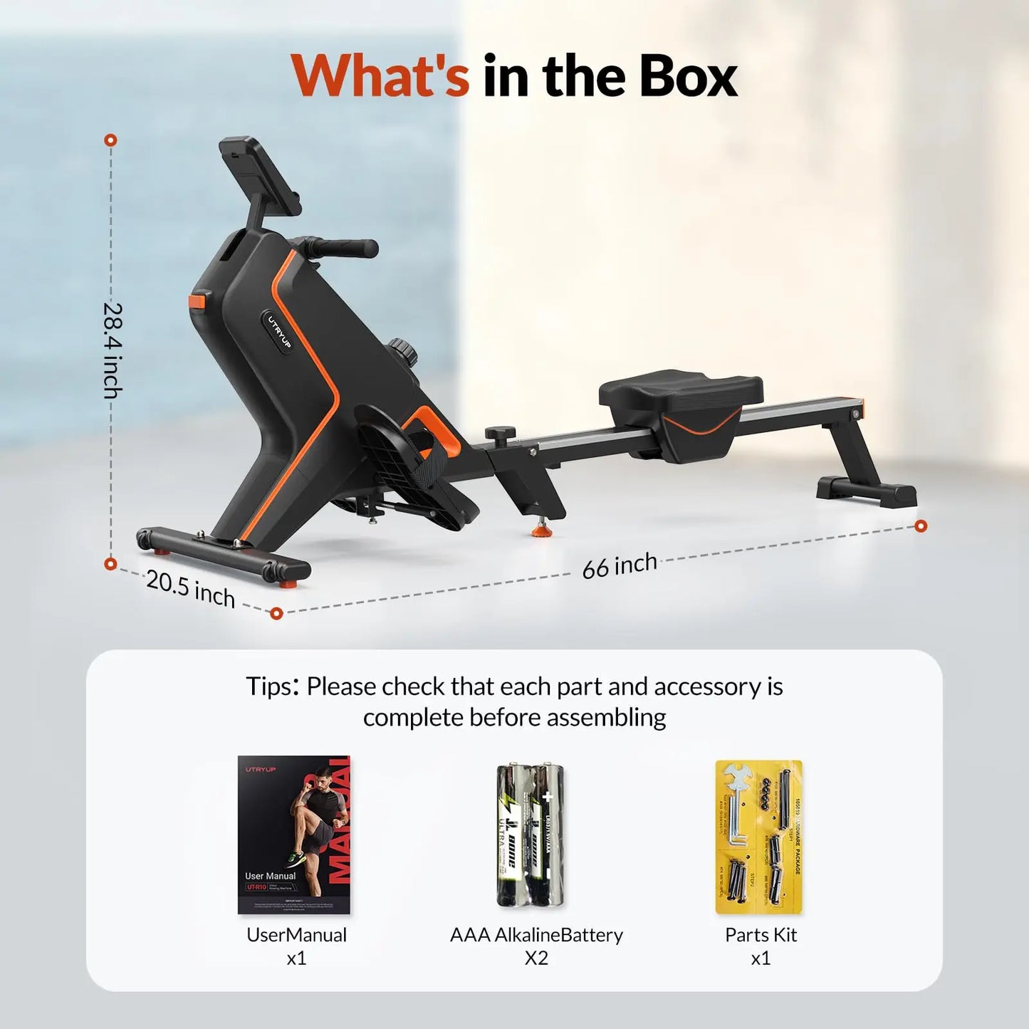 UTRYUP Foldable Magnetic Rowing Machine with 16 Levels