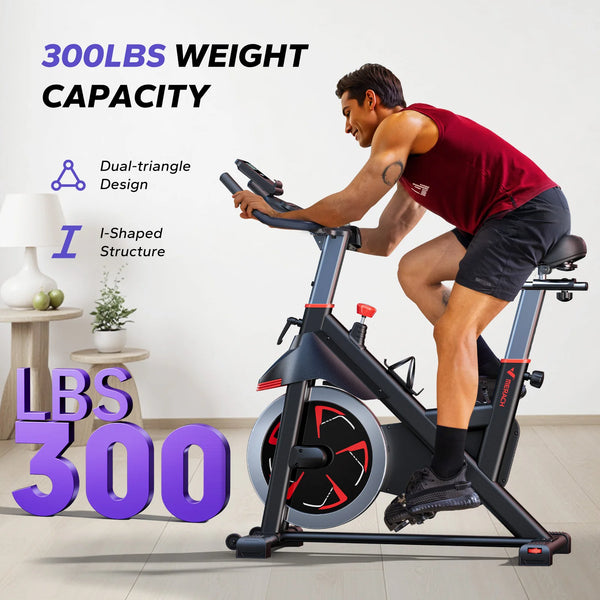 MERACH Exercise Bike S38 Indoor Cycling Magnetic Resistance Exclusive App 300lbs Capacity Comfortable Seat for Home&Weight Loss
