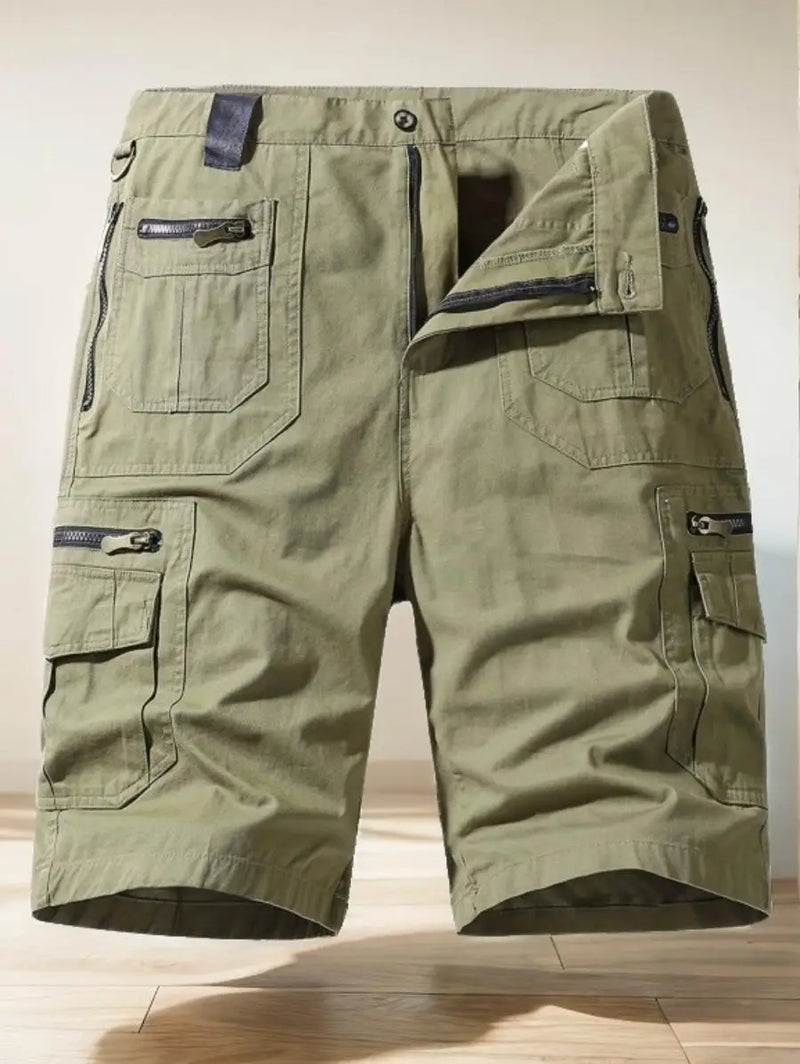 Men's Plus Size Summer Cotton Cargo Capris for Outdoors