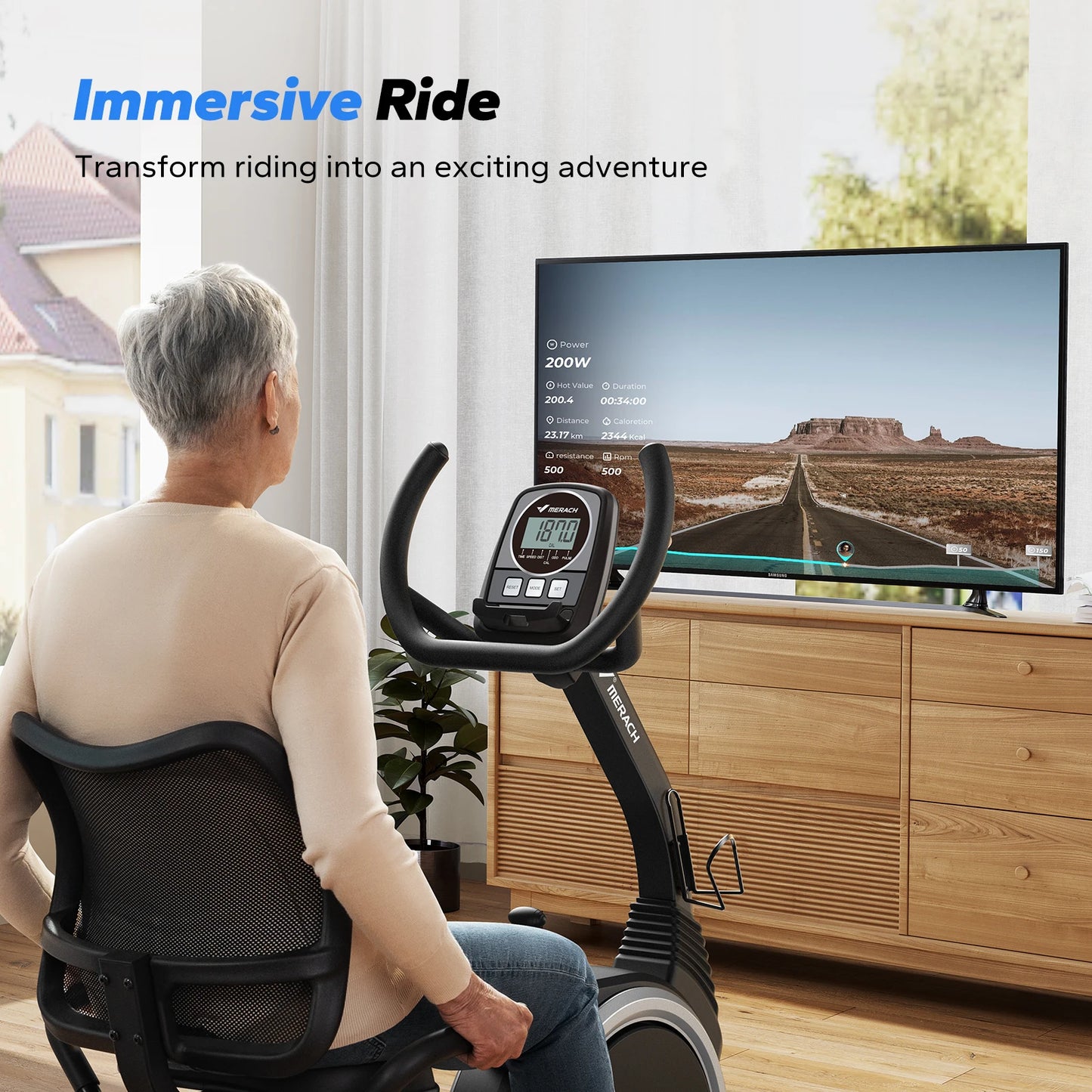 MERACH Recumbent Exercise Bike High-end for Home Light Commercial Bikes for Seniors Adult Magnetic Stationary Heart Rate Handle