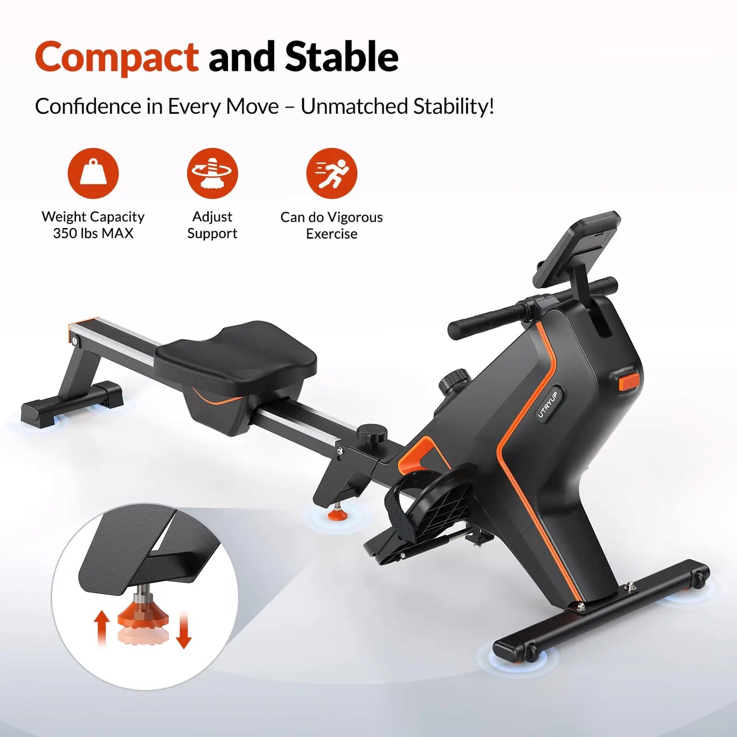 UTRYUP Foldable Magnetic Rowing Machine with 16 Levels