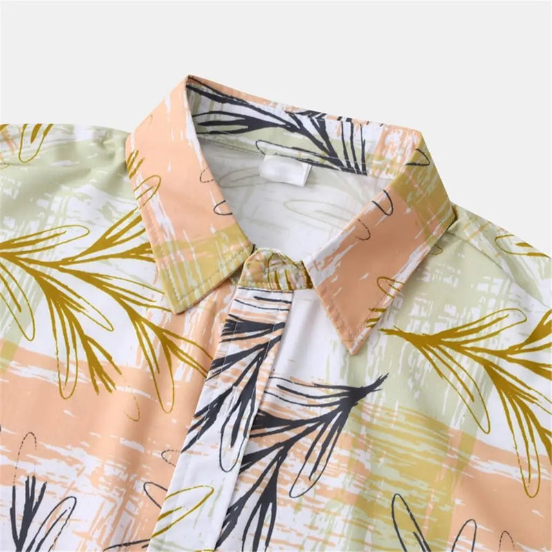 Men's 3D Coconut Tree Print Casual Shirt and Shorts Set