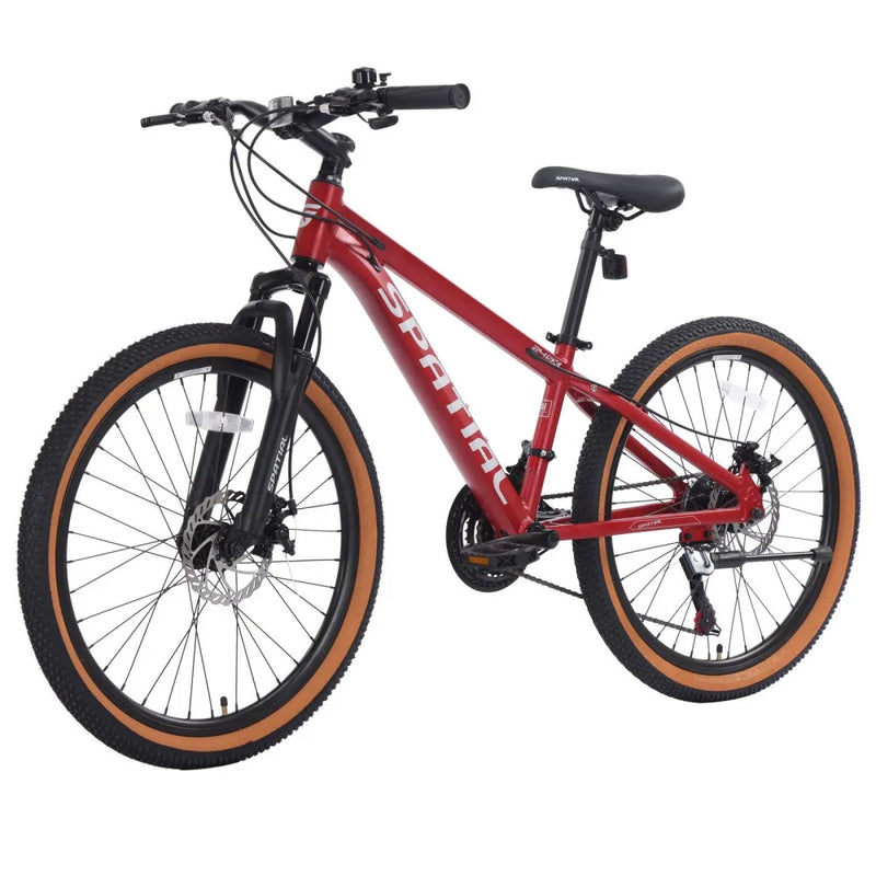 SPATIAL 24 Inch Mountain Bike, Teenager MTB with 21 Speed,High-Tensile Aluminum Frame,Dual Disc Brake, Adult Hardtail Bicycle