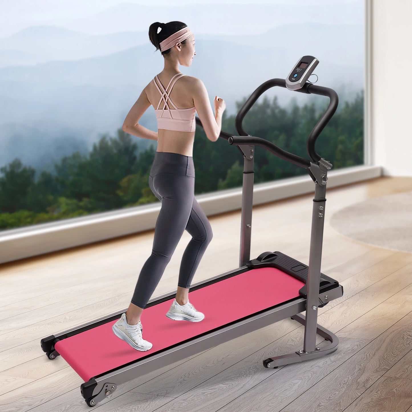 Folding Treadmill with Incline and LED Monitor for Home