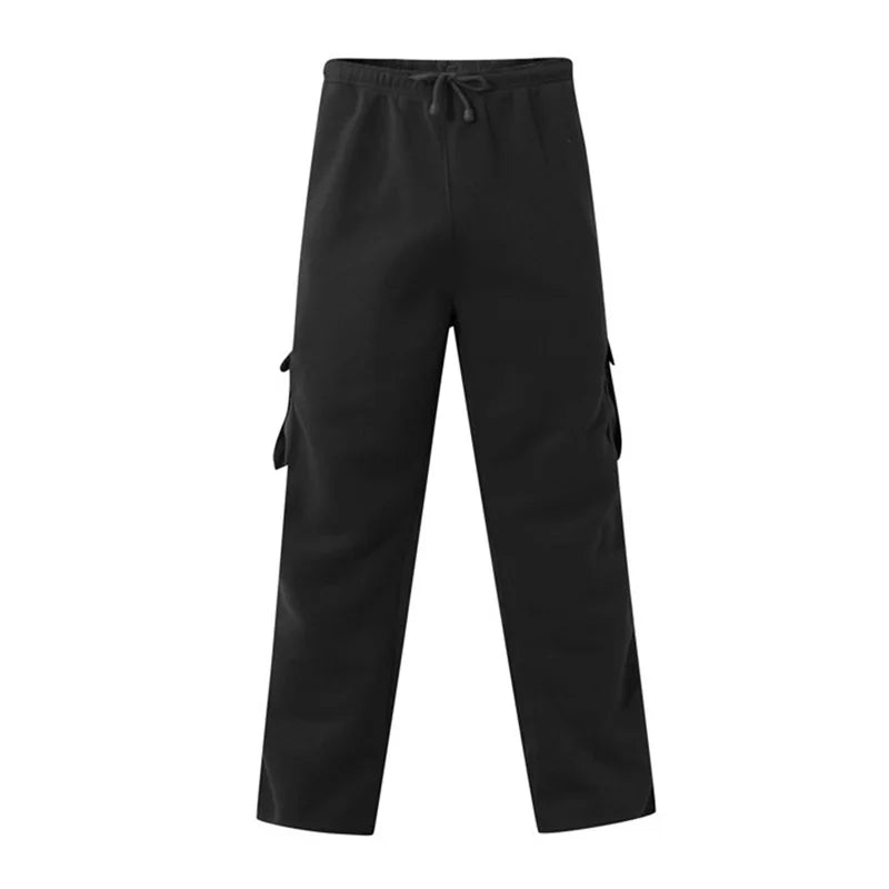 Men's Loose Cargo Pants Casual Drawstring Elastic Waist Wide Leg Athletic Sweatpants Outdoor Trousers