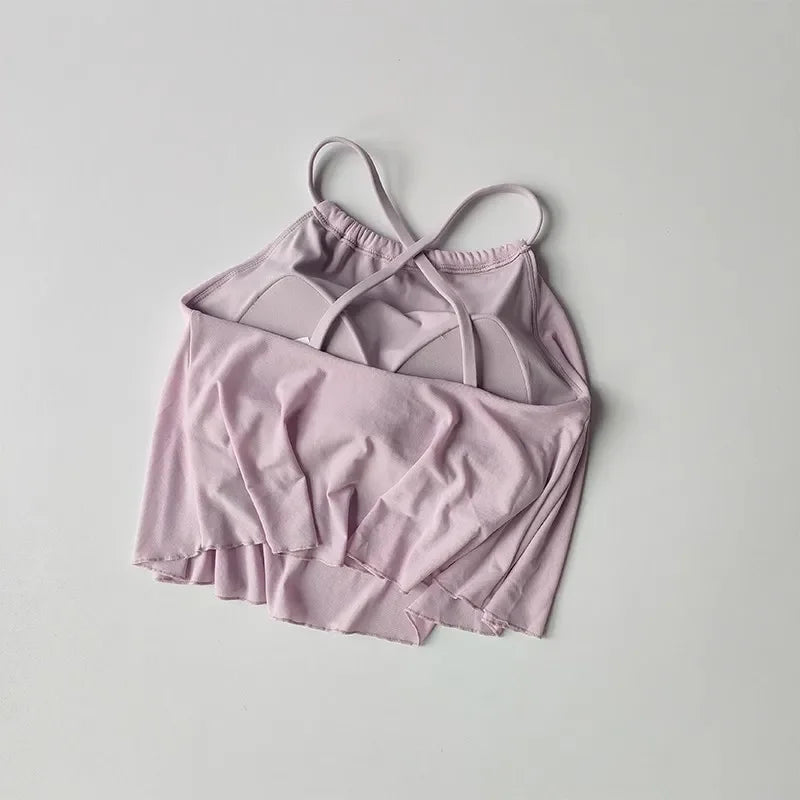 Women Mesh Sports Vest Yoga Tank Top Cross Straps Sexy