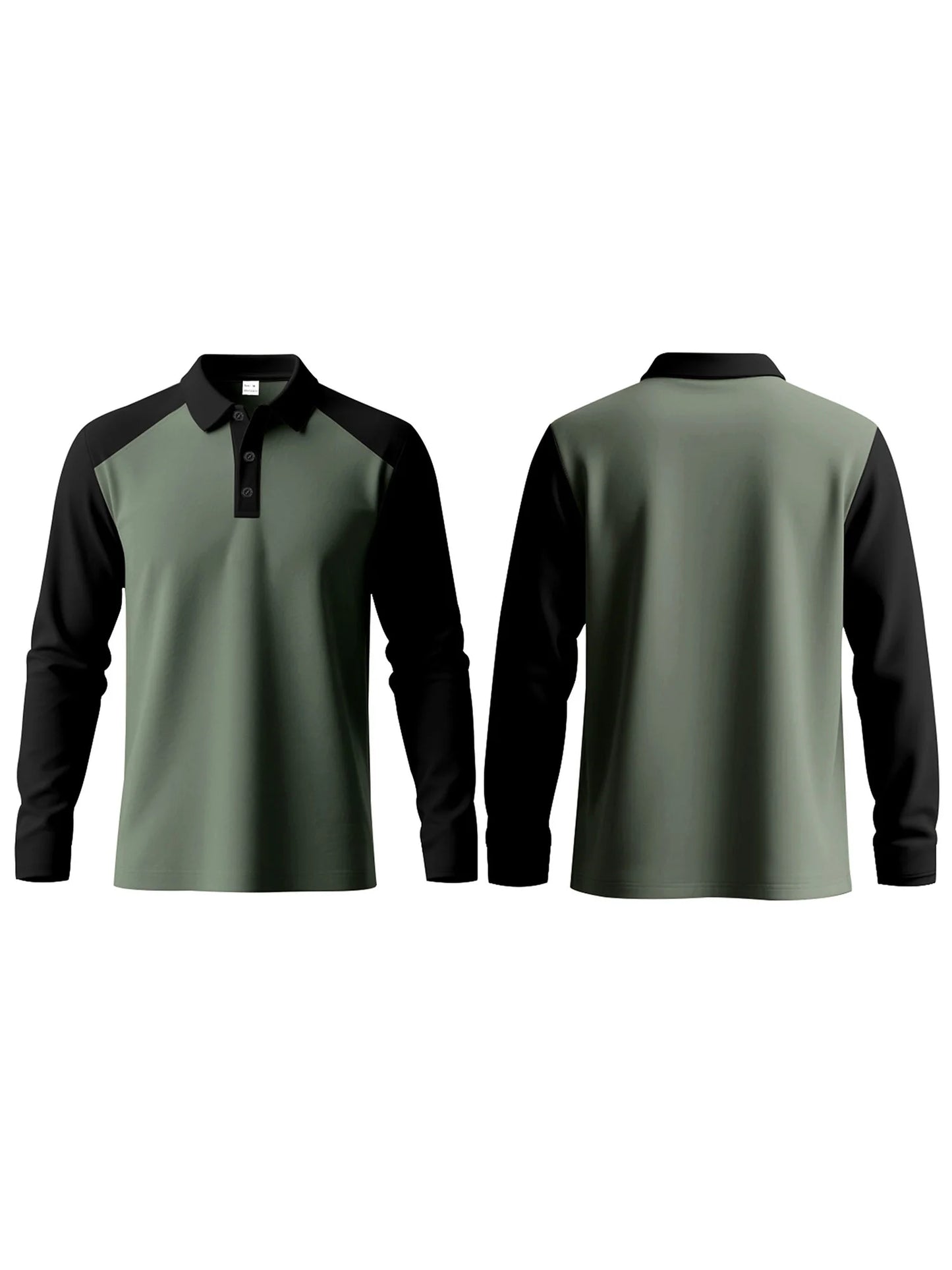 Men Turn Down Collar Long Sleeve Shirt With Contrast