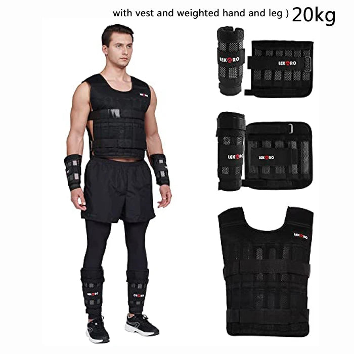 Adjustable Weight Vest and Ankle Weights for Fitness Training
