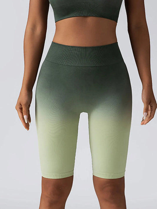 High Waist Ombre Yoga Shorts for Women Tummy Control