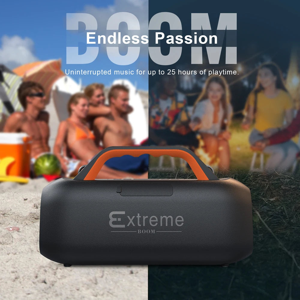 DOSS Outdoor Portable Speaker Powerful 60W Stereo and Bass Sound Box Power Bank IPX6 Waterproof LED Lights TWS Wireless Speakers