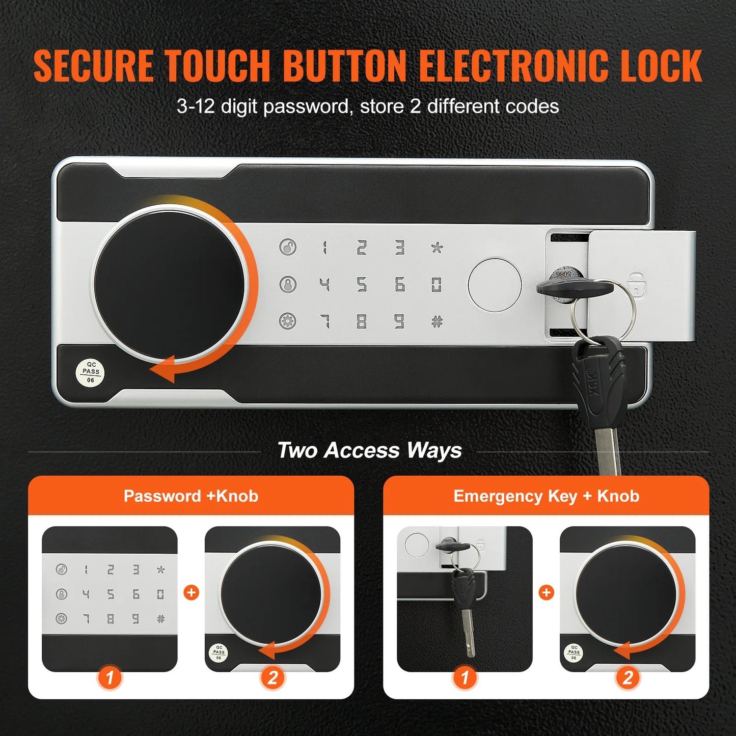 VEVOR 1.7 Cub Depository Safe Deposit Safe Electronic Code Lock & 2 Keys Business Drop Slot Safe for Cash Mail in Office Hotle