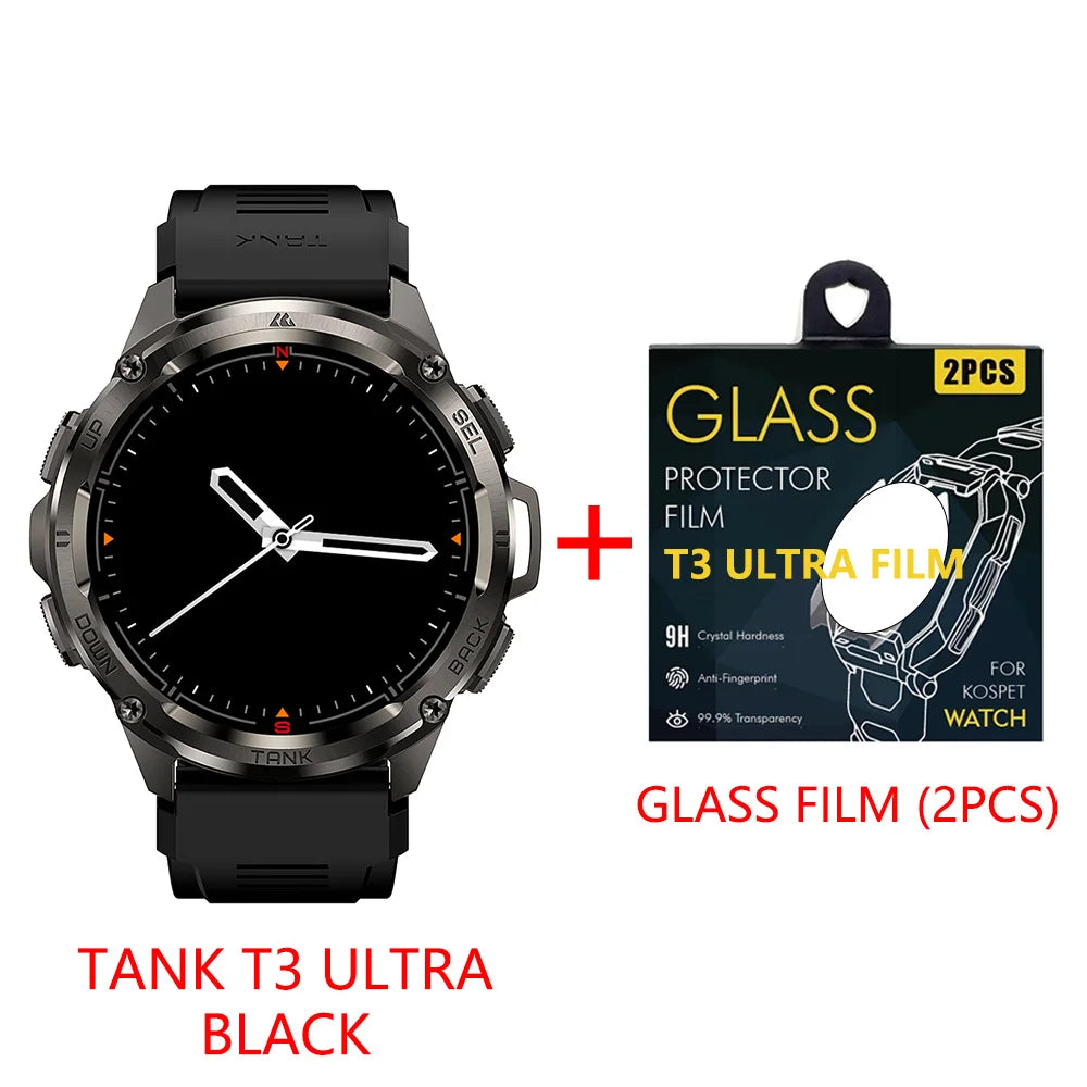 2025 New Kospet Tank T3 Ultra GPS Smart Watches for Men and Women Waterproof Electronic Fitness Digital Bluetooth Watches