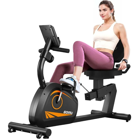 Recumbent Exercise Bike, Stationary Bikes for Home Magnetic Recumbent Bike with Adjust Seat for Adults Seniors