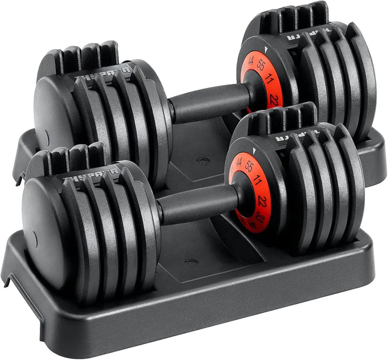 Adjustable Dumbbell Set 25/55 Lbs for Home Workouts