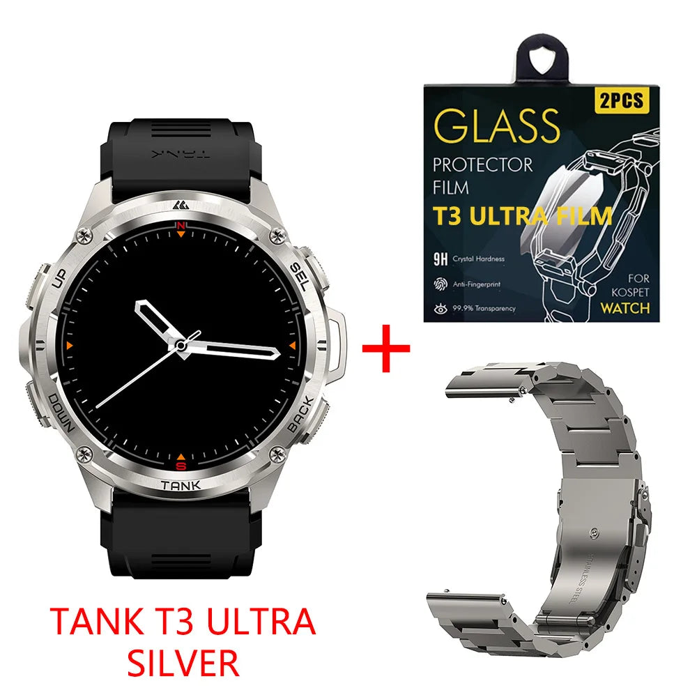 2025 New Kospet Tank T3 Ultra GPS Smart Watches for Men and Women Waterproof Electronic Fitness Digital Bluetooth Watches