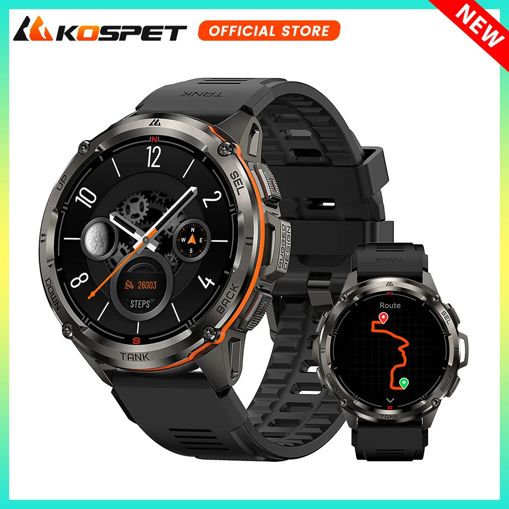 2025 New Kospet Tank T3 Ultra GPS Smart Watches for Men and Women Waterproof Electronic Fitness Digital Bluetooth Watches