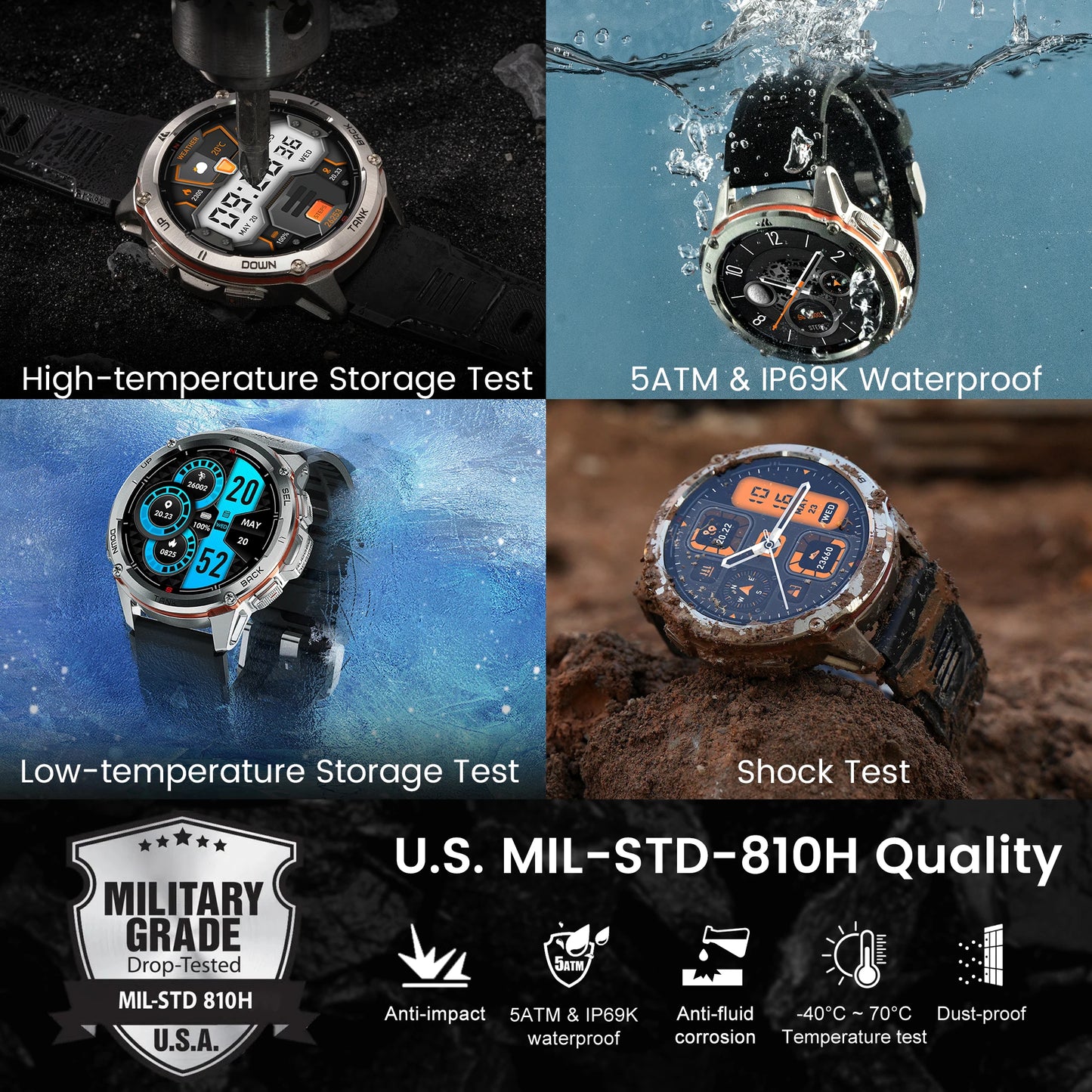 2025 New Kospet Tank T3 Ultra GPS Smart Watches for Men and Women Waterproof Electronic Fitness Digital Bluetooth Watches