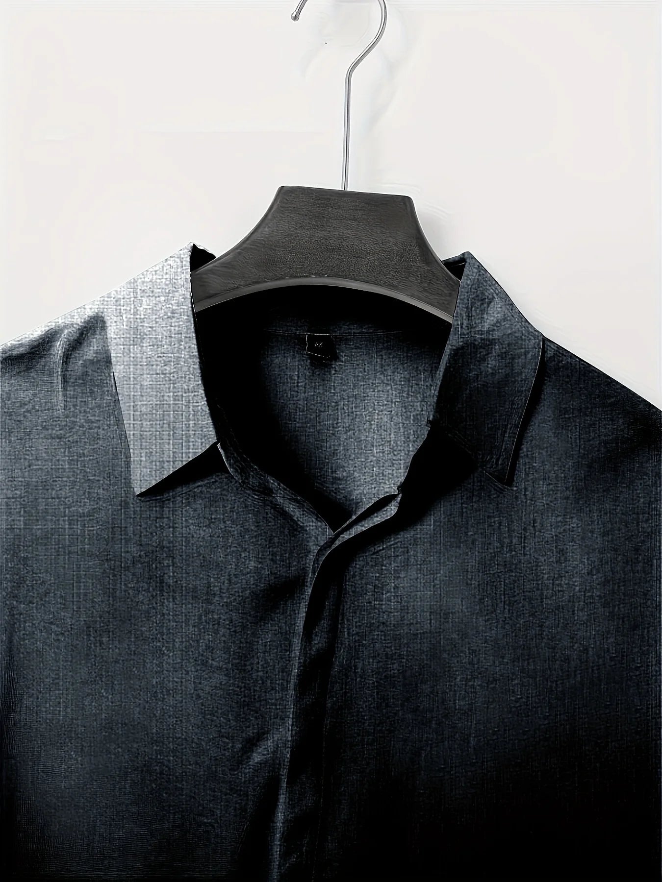Mens Linen And Cotton Long Sleeve Shirt Solid Color Casual