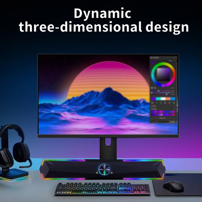 4D Bluetooth Soundbar Stereo Speaker for Laptop and PC
