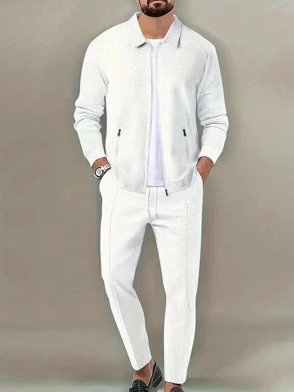 Two Piece Mens Tracksuit Set Full Zip Soft Breathable