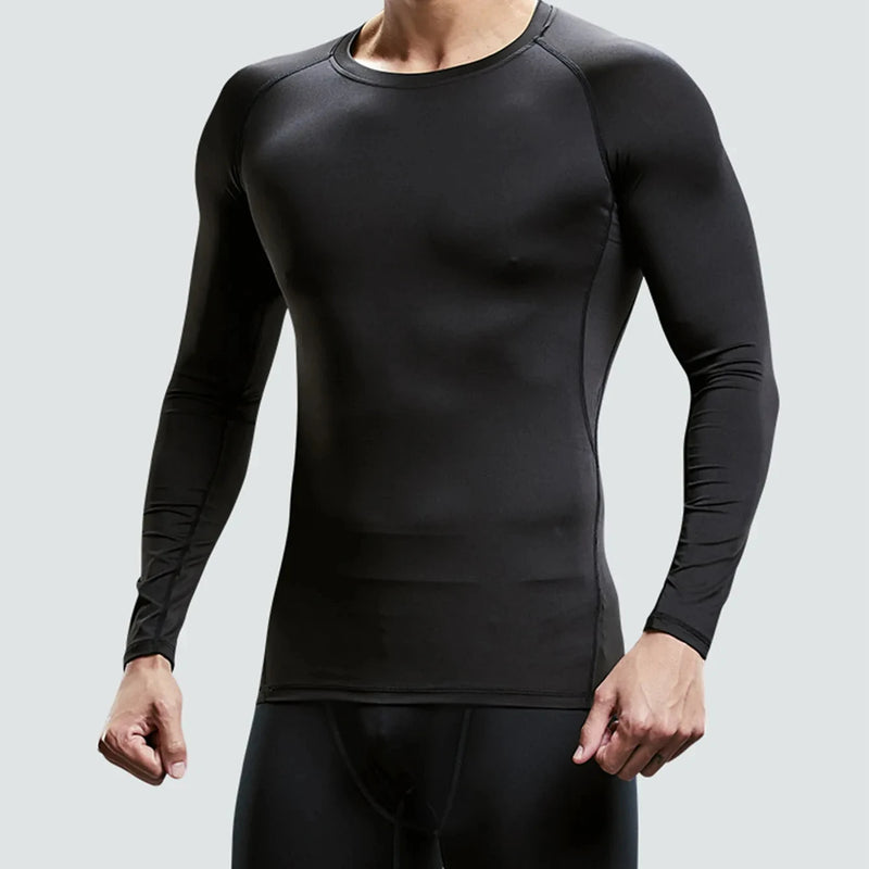Men's Quick-Drying Long-Sleeved Sports Underwear Suit for Football Basketball Ski Training All Seasons