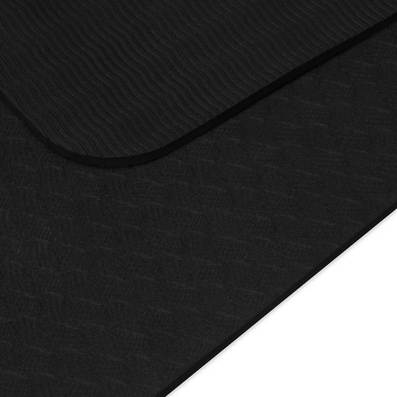 Lightweight Black Yoga Mat for Stretching and Sports