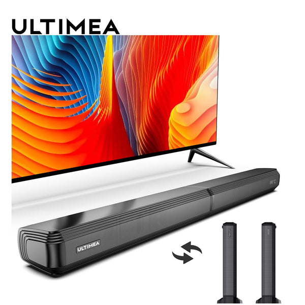 ULTIMEA 2.2ch Soundbar for TV Peak Power 100W 2-in-1 Detachable Bluetooth 5.3 enhances your home audio experience.