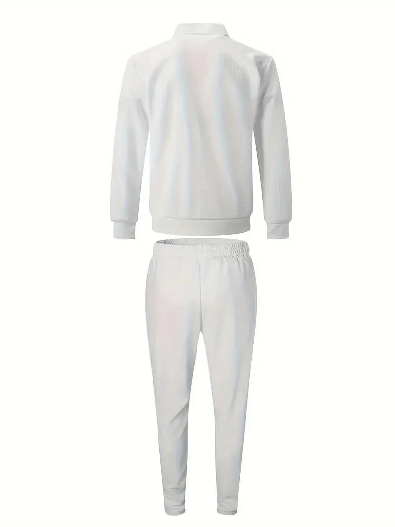 Two Piece Mens Tracksuit Set Full Zip Soft Breathable