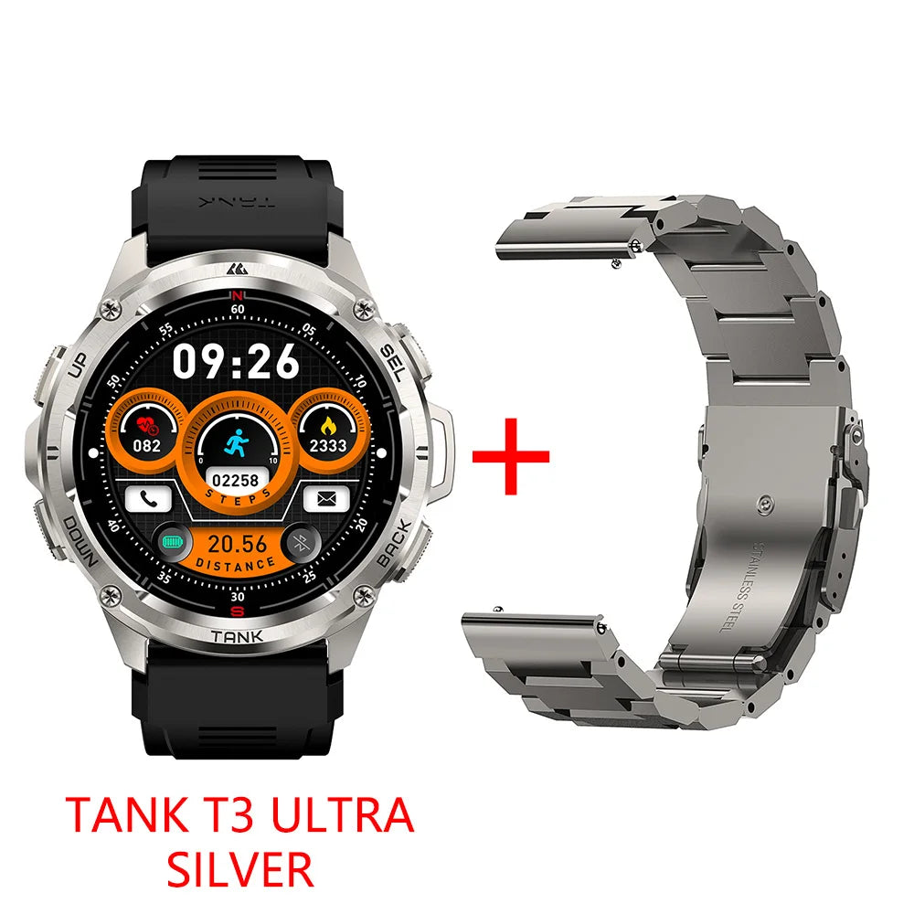 2025 New Kospet Tank T3 Ultra GPS Smart Watches for Men and Women Waterproof Electronic Fitness Digital Bluetooth Watches