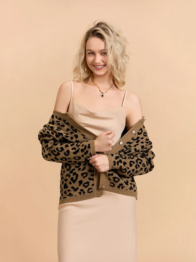 Women Long Sleeve V Neck Cardigan With Pockets Solid Color