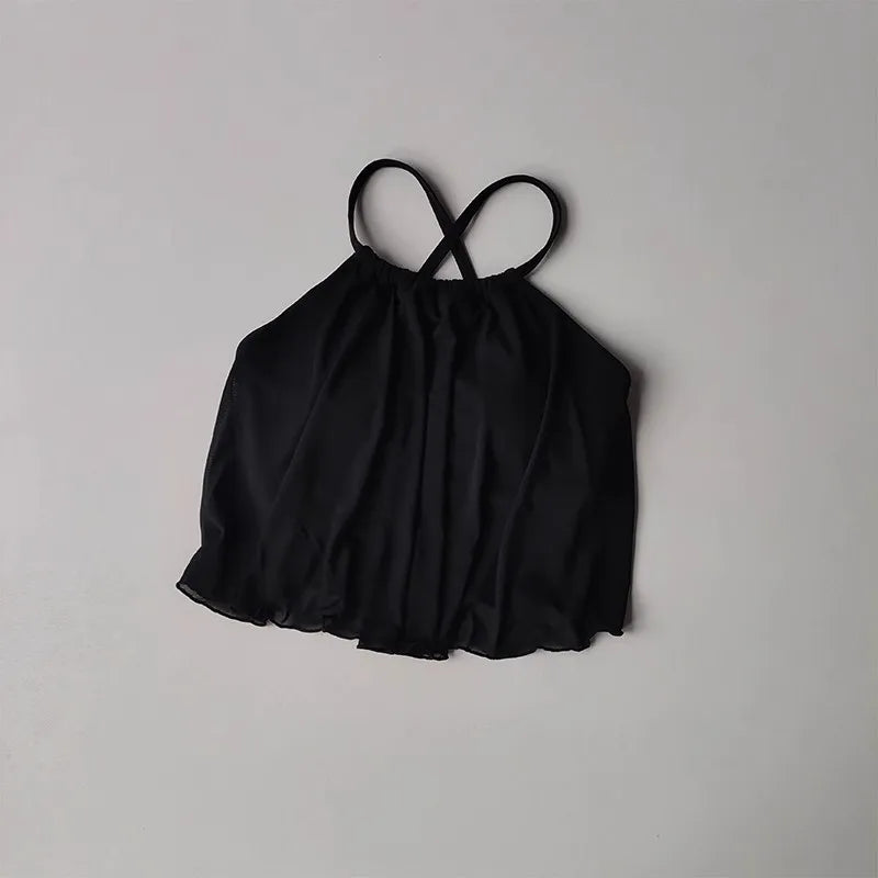 Women Mesh Sports Vest Yoga Tank Top Cross Straps Sexy