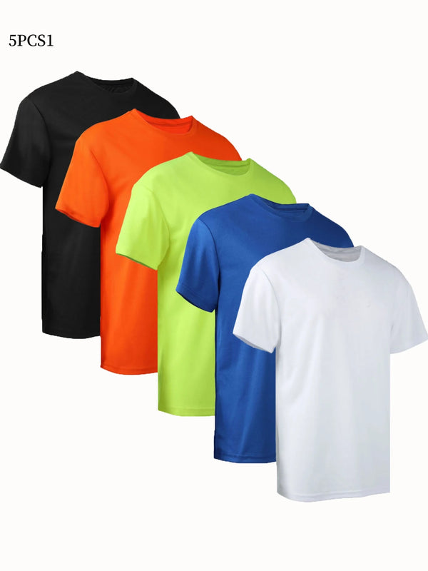 Mens Summer Quick Dry Short Sleeve Breathable Top Versatile