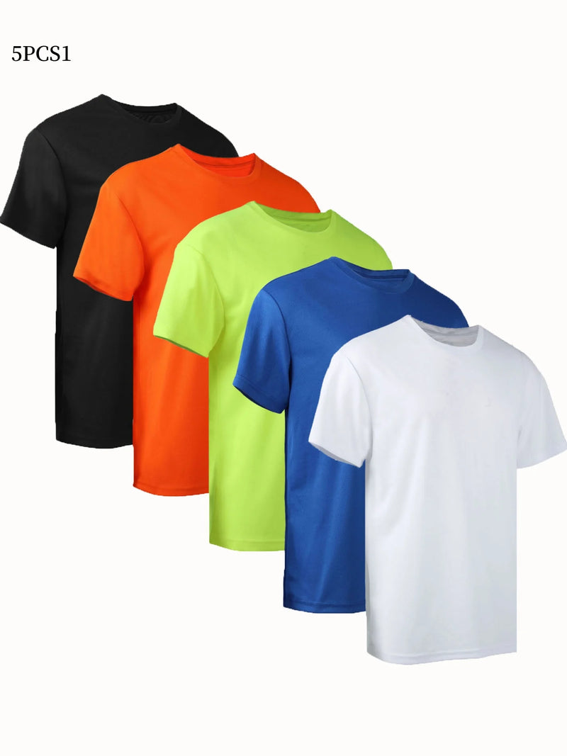 Mens Summer Quick Dry Short Sleeve Breathable Top Versatile