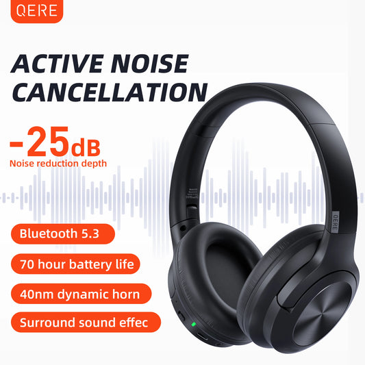 QERE E80 Wireless Headphones with ANC and 70 Hour Battery