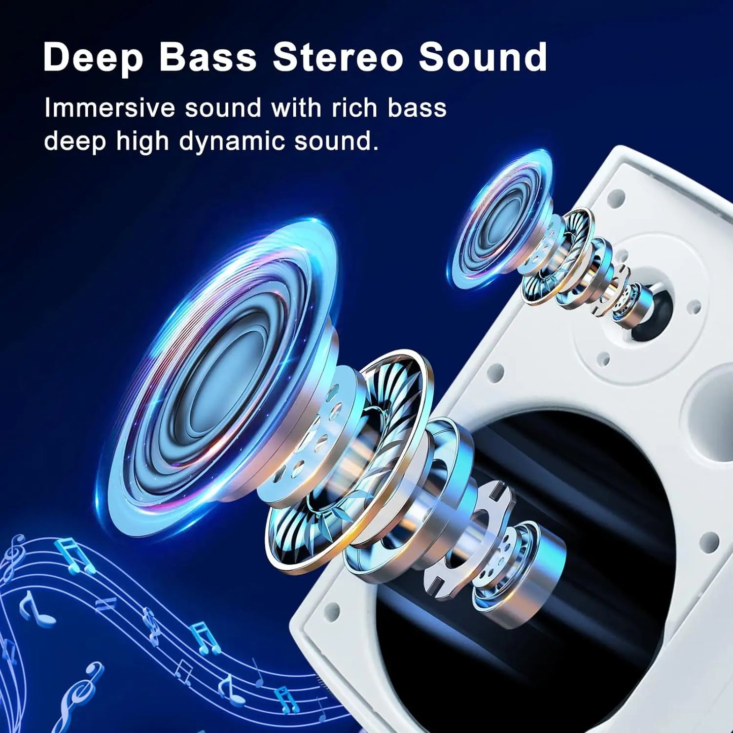 Herdio 4PCS 6.5 Inch 800W Waterproof Outdoor Bluetooth Speakers Wall Mounted Sound System for Patio