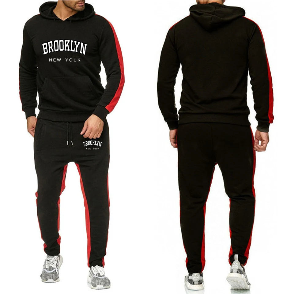 Men's Two Piece Tracksuit Set for Casual Outdoor Wear