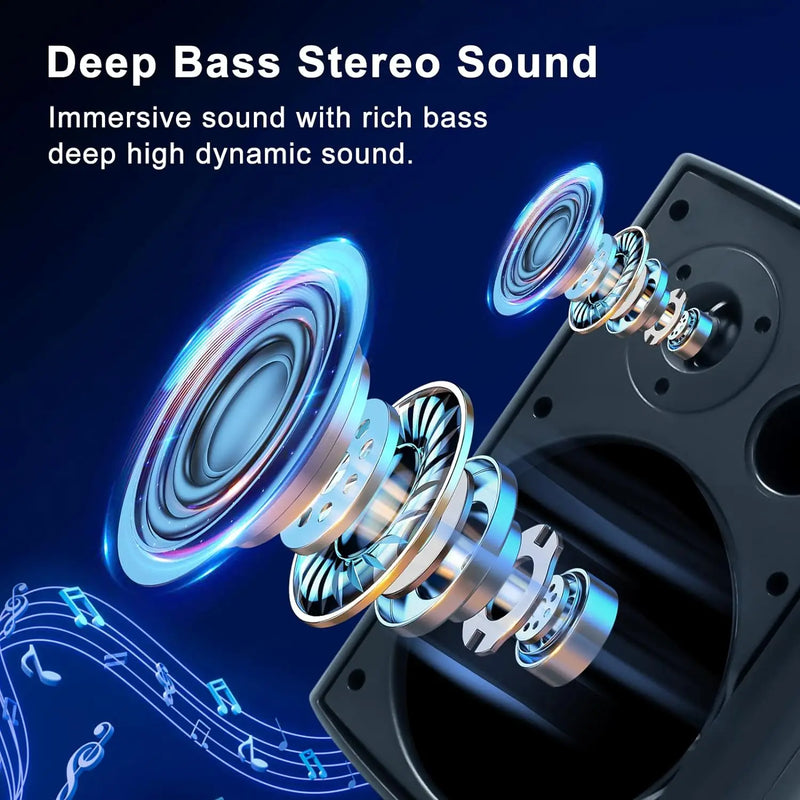 Herdio 800 Watt 6.5 Inch Outdoor Waterproof Bluetooth Speakers