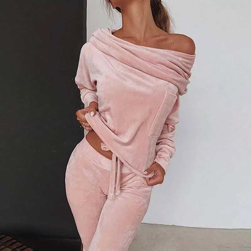 Spring Women's Zip Up Hoodie and Jogging Set