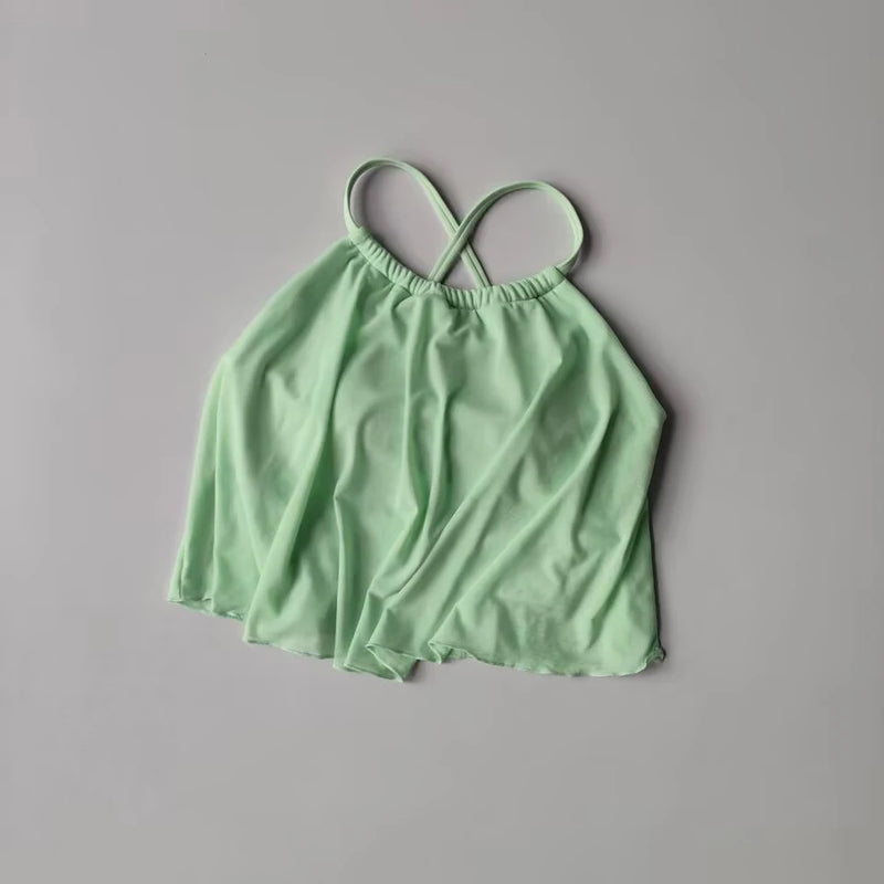 Women Mesh Sports Vest Yoga Tank Top Cross Straps Sexy