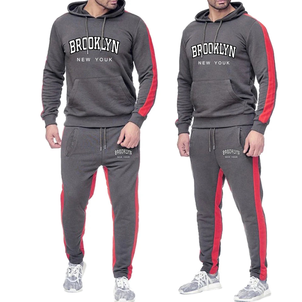 Men's Two Piece Tracksuit Set for Casual Outdoor Wear