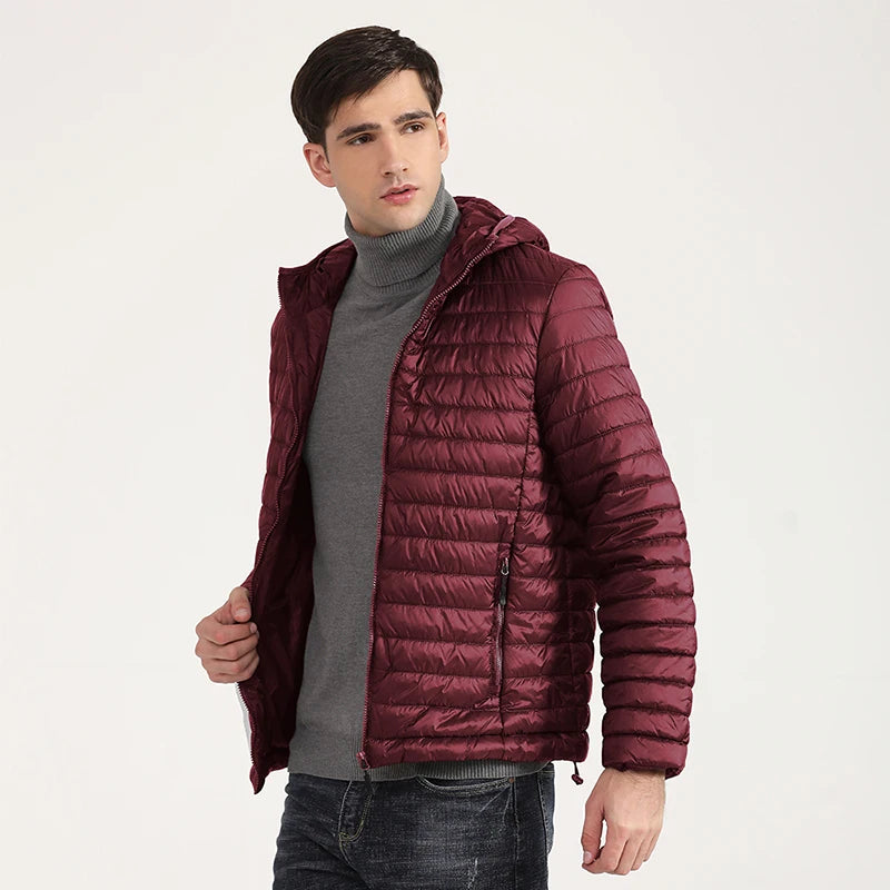 COUTUDI Lightweight Puffer Down Jackets for Men, Warm Parka, Windproof Coat, Casual Outerwear, Autumn and Winter Fashion Jacket